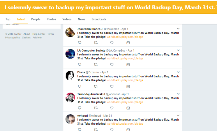 World Backup Day tweets